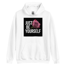 White / S Just Be Yourself Unisex Hoodie by Design Express