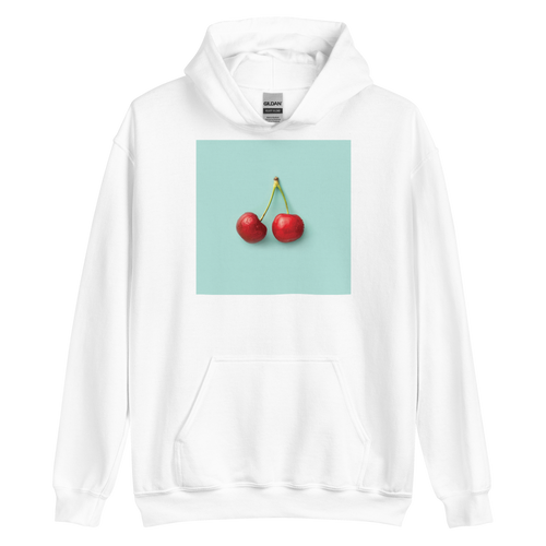 White / S Cherry Unisex Hoodie by Design Express