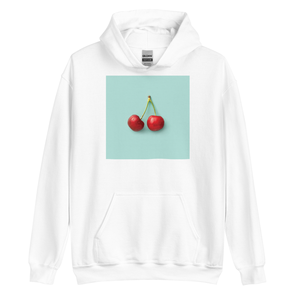 White / S Cherry Unisex Hoodie by Design Express