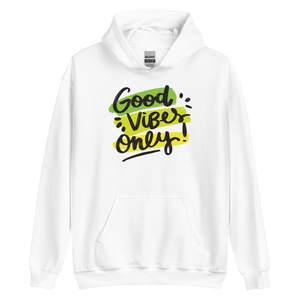 White / S Good Vibes Only Unisex Hoodie by Design Express