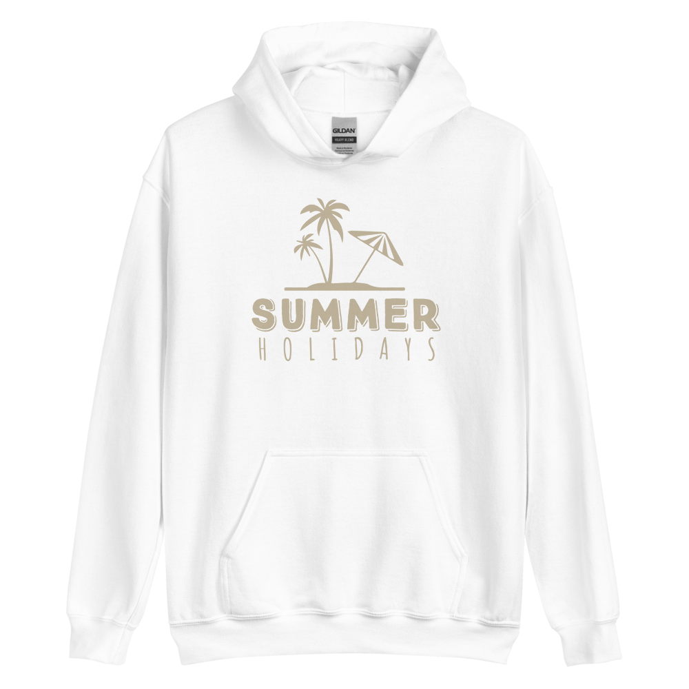 White / S Summer Holidays Beach Unisex Hoodie by Design Express