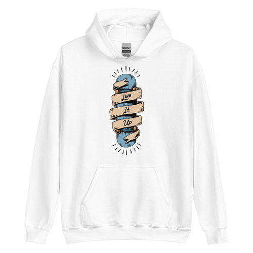 White / S Live it Up Unisex Hoodie by Design Express