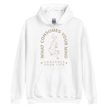 White / S What Consume Your Mind Unisex Hoodie by Design Express