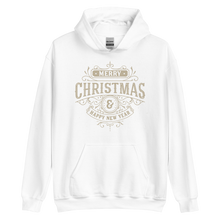 White / S Merry Christmas & Happy New Year Unisex Hoodie by Design Express
