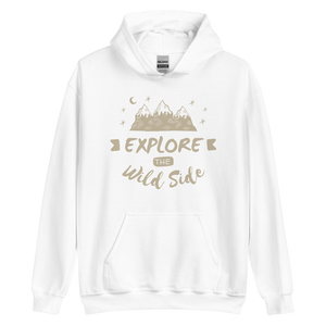 White / S Explore the Wild Side Unisex Hoodie by Design Express