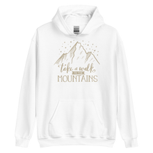 White / S Take a Walk to the Mountains Unisex Hoodie by Design Express