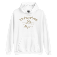 White / S Travel More Adventure Begins Unisex Hoodie by Design Express