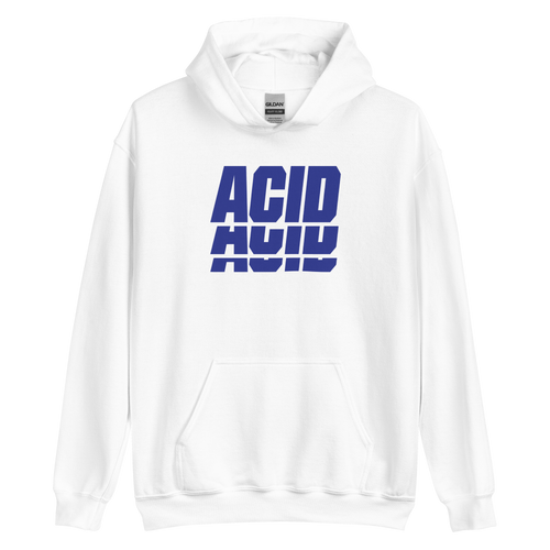 White / S ACID Blue Unisex Hoodie by Design Express