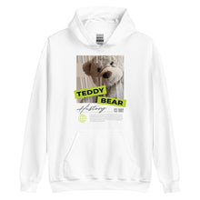 White / S Teddy Bear Hystory Front Unisex Hoodie by Design Express