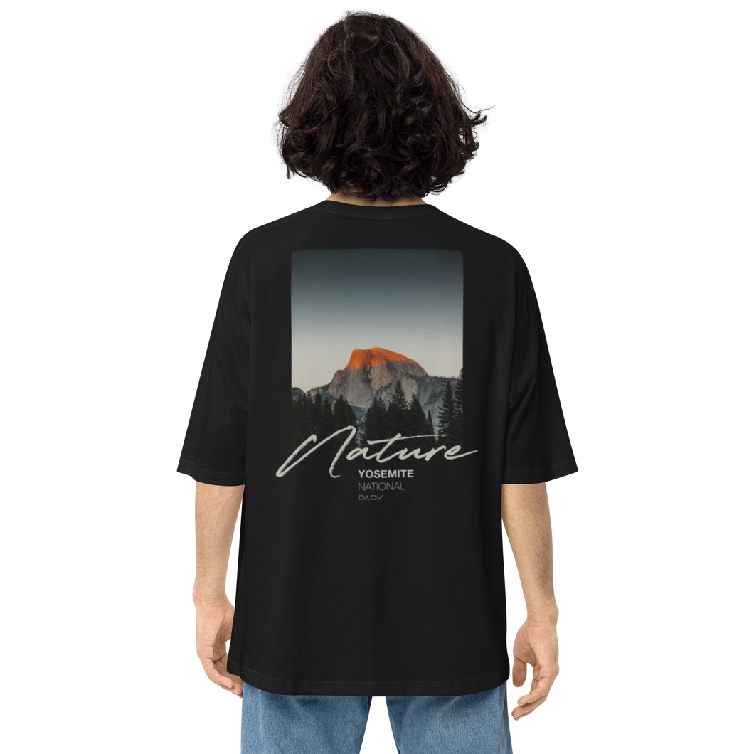 Black / S Nature Yosemite Back Unisex Oversized T-Shirt by Design Express