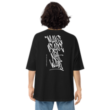 Make Peace Not War Back Unisex Oversized Dark T-Shirt by Design Express