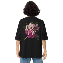 Black / S Love Flower Back Unisex Oversized T-Shirt by Design Express