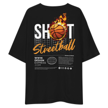 Shoot Streetball Back Unisex Oversized Dark T-Shirt by Design Express