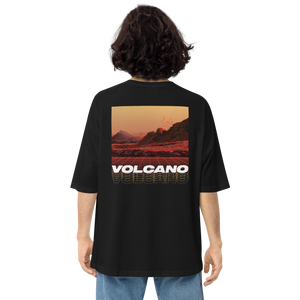 Black / S Vulcano Back Unisex Oversized T-Shirt by Design Express