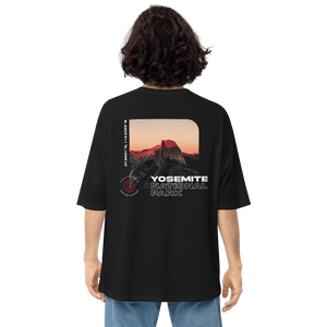 Yosemite National Park Back Unisex Oversized Dark T-Shirt by Design Express