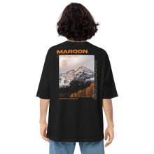 Black / S Maroon Bells, Colorado Back Unisex Oversized T-Shirt by Design Express