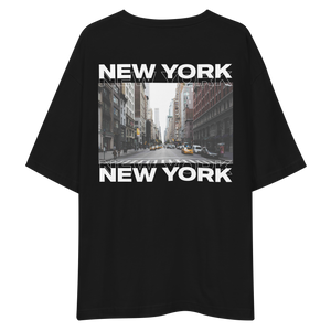 New York Back Unisex Oversized Dark T-Shirt by Design Express