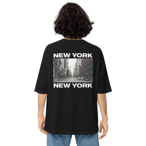 Black / S New York Back Unisex Oversized Dark T-Shirt by Design Express