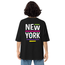 Black / S New York Pop Back Unisex Oversized T-Shirt by Design Express