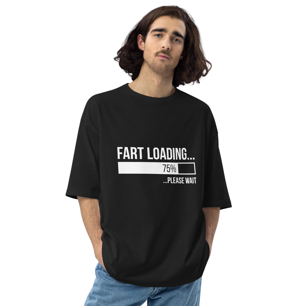 Black / S Fart Loading Front Unisex Oversized T-Shirt by Design Express