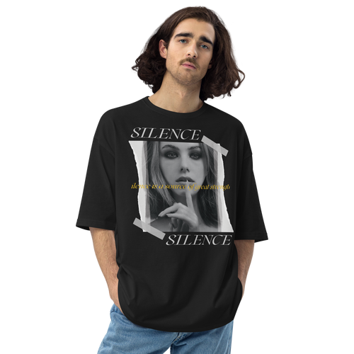 Black / S Silence Unisex Oversized T-Shirt by Design Express