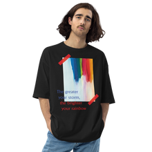 Black / S Rainbow Unisex Oversized T-Shirt by Design Express