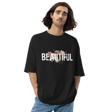 Black / S Beautiful Flower Unisex Oversized Dark T-Shirt by Design Express