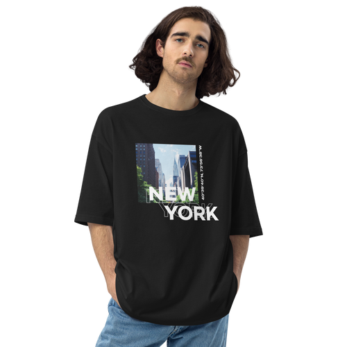 Black / S New York Coordinates Unisex Oversized Dark T-Shirt by Design Express