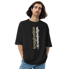 Black / S Imagination is more important than knowledge "Poppins" Unisex Oversized T-Shirt by Design Express