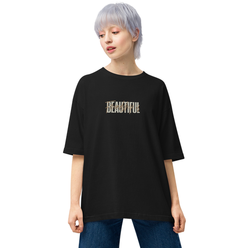 Black / S Friendship is Beautiful Unisex Oversized T-Shirt by Design Express