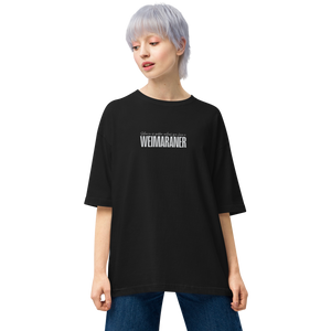 Black / S Weimaraner Unisex Oversized T-Shirt by Design Express