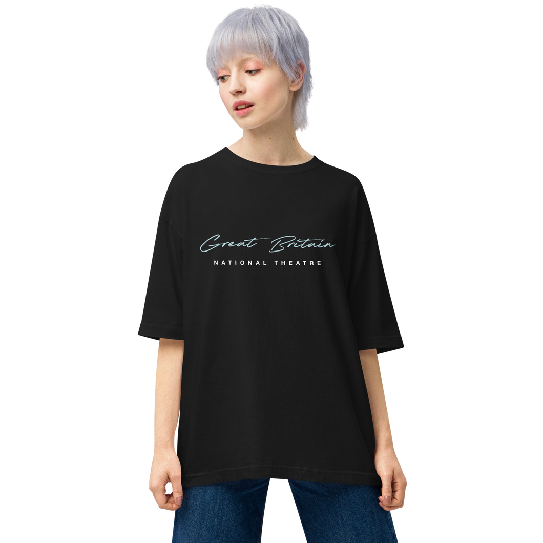 Black / S Great Britain National Theatre Back Unisex Oversized T-Shirt by Design Express