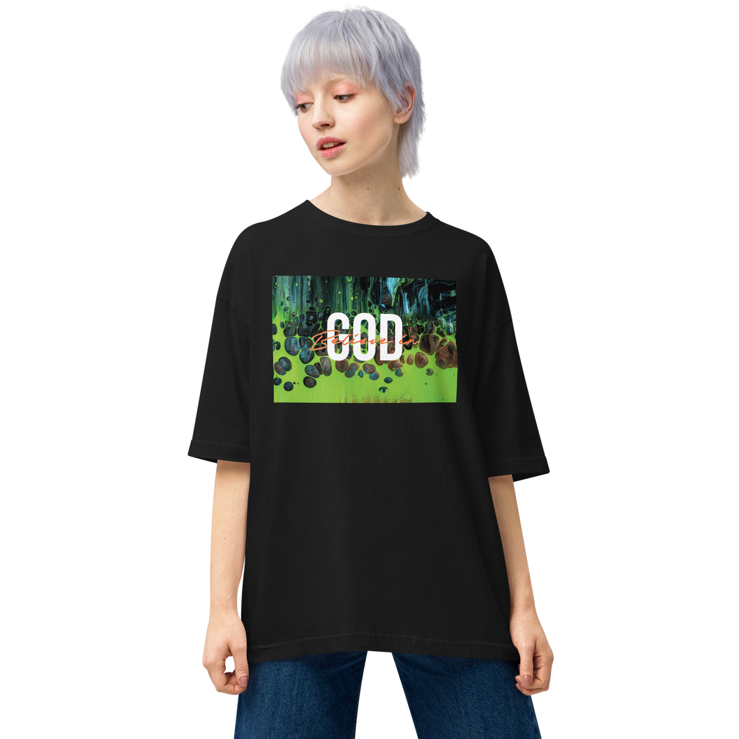 Black / S Believe in God Unisex Oversized T-Shirt by Design Express