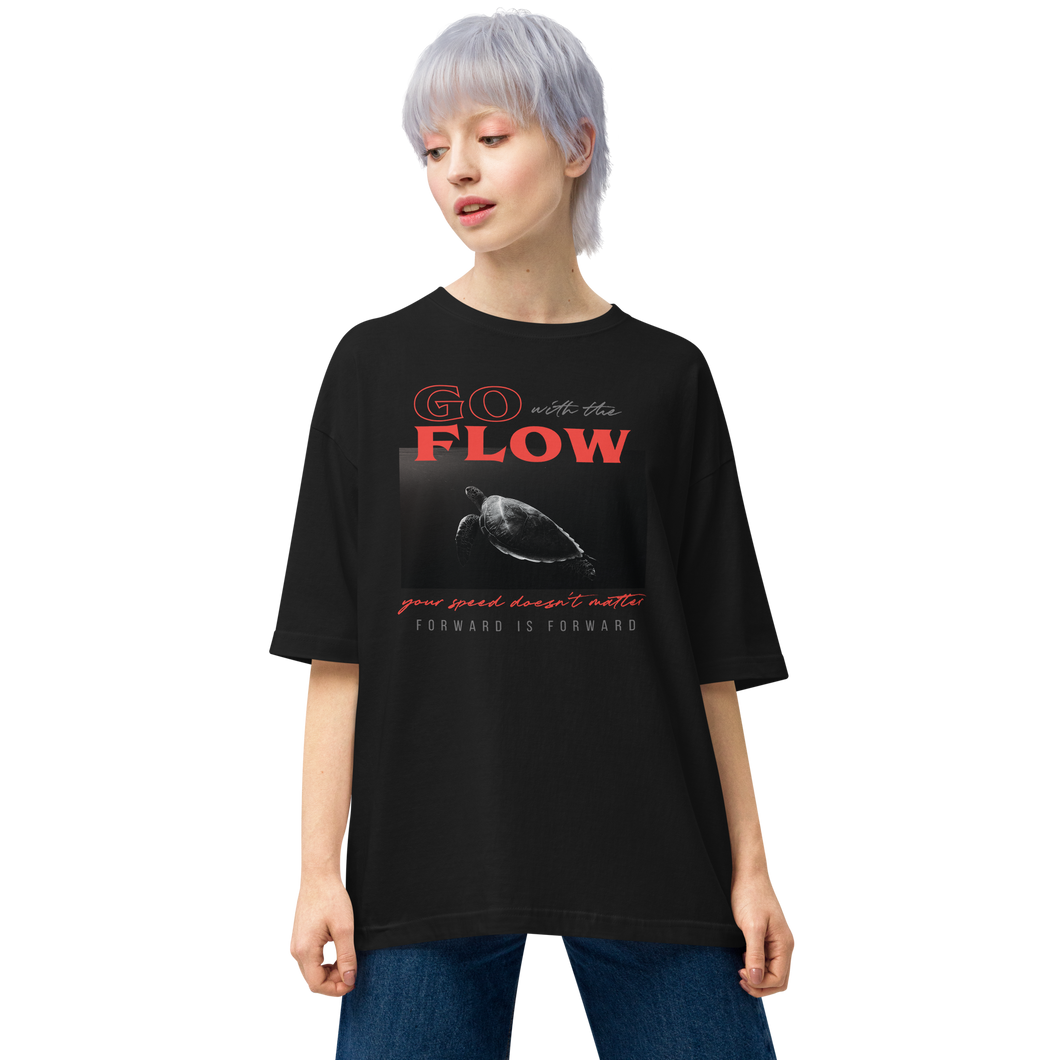 Black / S Go with the Flow Unisex Oversized T-Shirt by Design Express