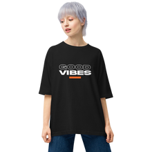 Black / S Good Vibes Text Unisex Oversized T-Shirt by Design Express