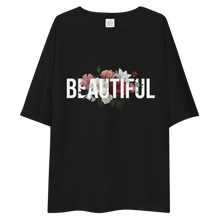 Beautiful Flower Unisex Oversized Dark T-Shirt by Design Express