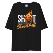 Shoot Streetball Front Unisex Oversized Dark T-Shirt by Design Express