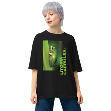 Black / S Litoria Caerulia Front Unisex Oversized T-Shirt by Design Express