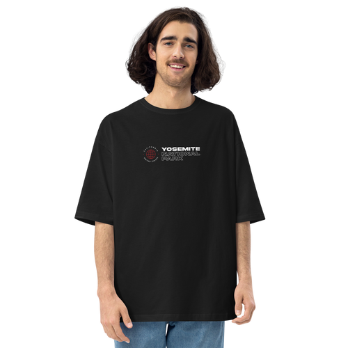 Black / S Yosemite National Park Back Unisex Oversized Dark T-Shirt by Design Express