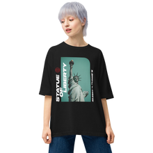 Black / S Statue of Liberty Front Unisex Oversized T-Shirt by Design Express