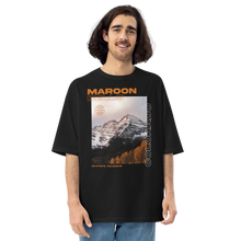 Black / S Maroon Bells, Colorado Front Unisex Oversized T-Shirt by Design Express