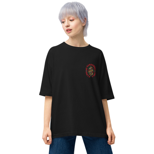 Black / S No Surrender Back Unisex Oversized T-Shirt by Design Express