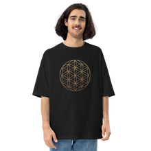 Black / S Flower of Life Unisex Oversized T-Shirt by Design Express