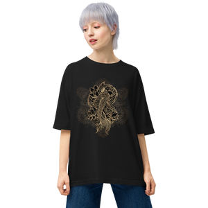 Gold Koi Fish Unisex Oversized T-Shirt by Design Express