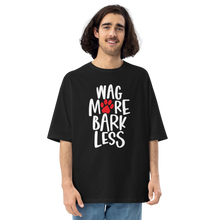 Black / S Wag More Bark Less Unisex Oversized T-Shirt by Design Express