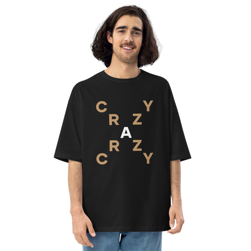 Black / S Crazy X-Cross Unisex Oversized T-Shirt by Design Express