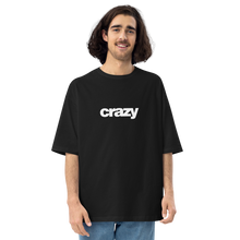 Black / S Crazy Helvetica Black Unisex Oversized T-Shirt by Design Express