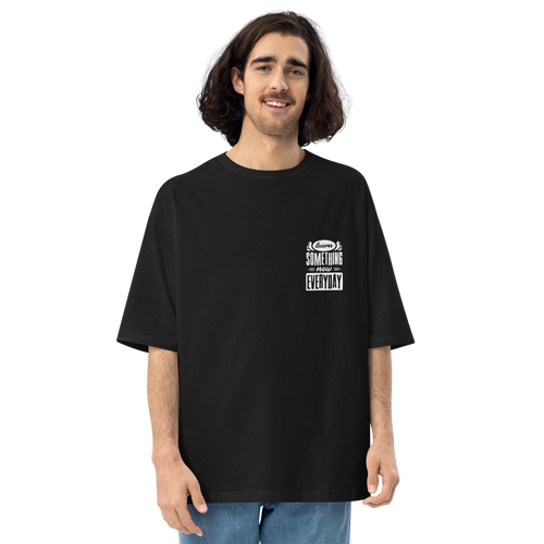 Black / S Learn Something New Everyday Unisex Oversized T-Shirt by Design Express