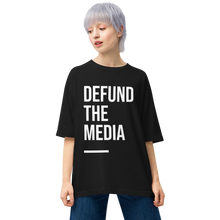 Black / S Defund the Media Condensed Unisex Oversized T-Shirt by Design Express