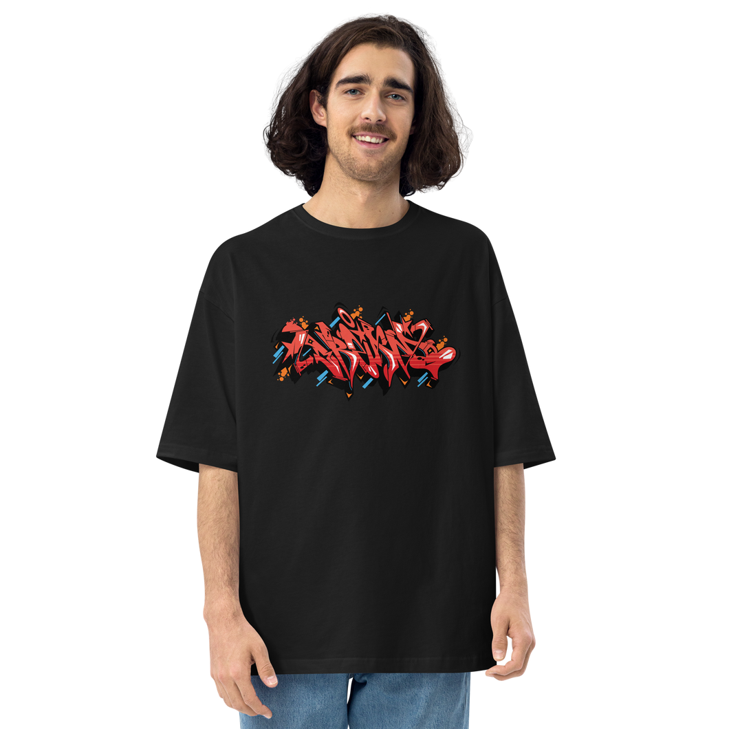 Black / S Dream Graffiti Unisex Oversized T-Shirt by Design Express